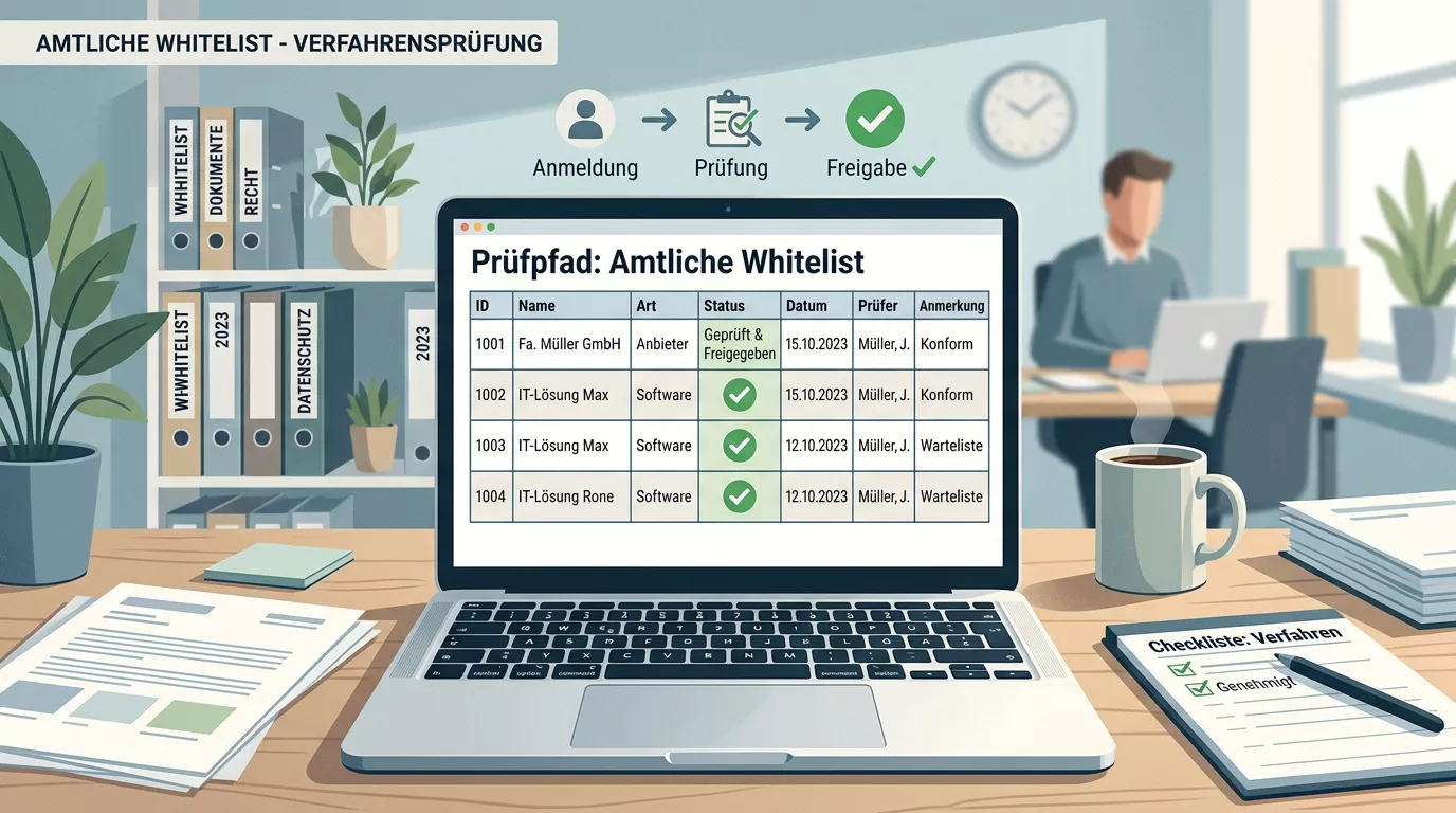 Symbolischer Prüfpfad mit Whitelist, Domain und Erlaubnisangaben